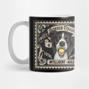 Funny Border Collie with favorite toy tennis ball Mug